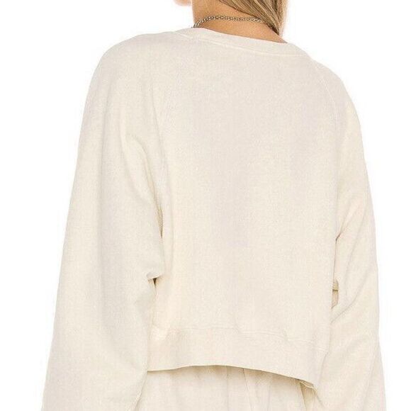 SIXTHREESEVEN Women's The Raglan Crewneck Sweatshirt in Butter Small READ (10-7) - Picture 3 of 7